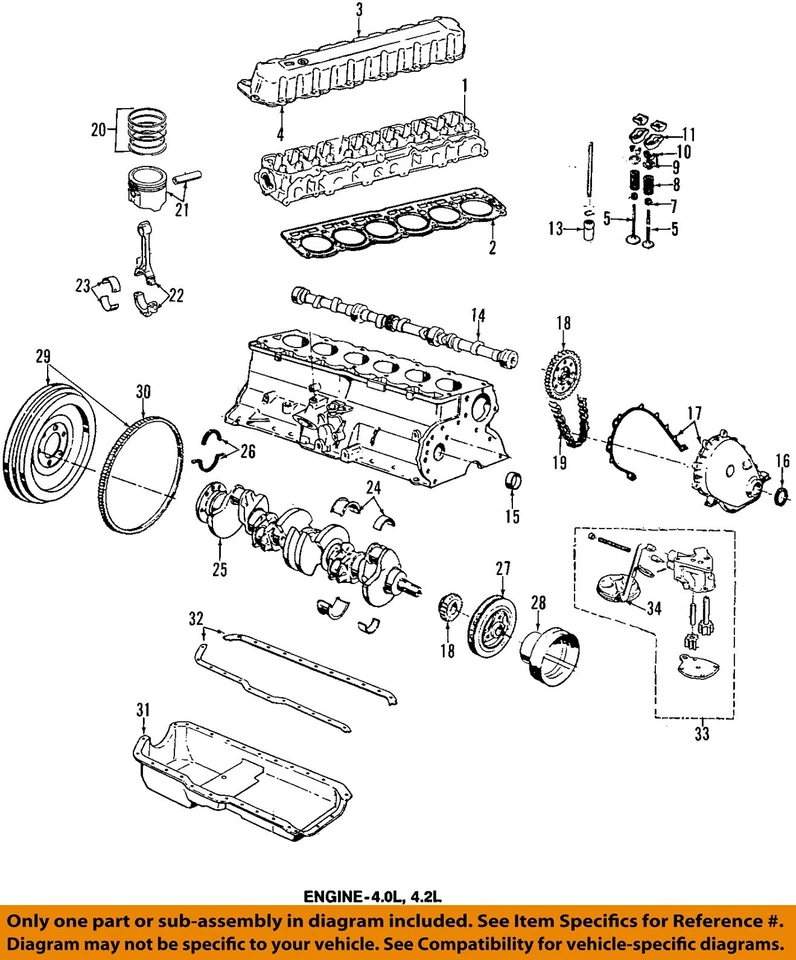 Used Engine Complete Assembly fits: 2004 Jeep Grand cherokee 4.0L VIN S 8th digi Foto 3 de 4