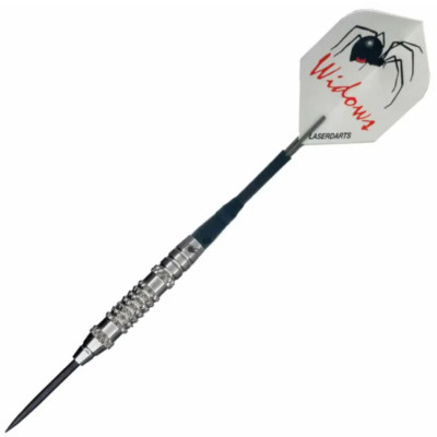 LASERDARTS SILVER WIDOWS WICKED KNURLED 26 GRAM Fixed-Point Steel Tip Darts
