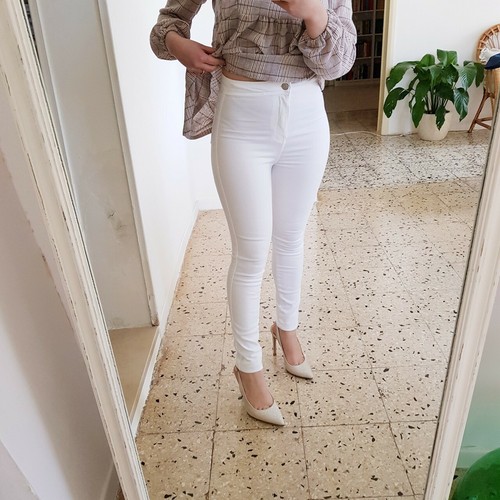 Jeans Jeggins Bershka bianco | eBay