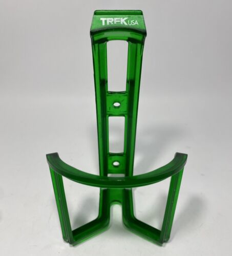 Vintage Trek USA Green Water Bottle Cage XRay Clear  Composite Plastic MTB Road - Picture 1 of 10