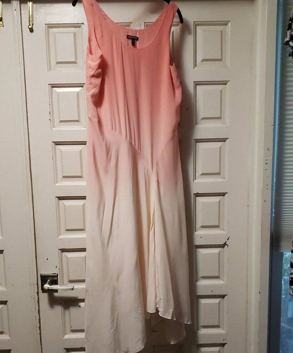 Eileen Fisher Ombr Silk Drop Waist Long Dress Pink Peach size XS LNC | eBay