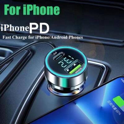 PD 20W Car Charger Super Fast Charging Adapter Type C Portable For iPh`~