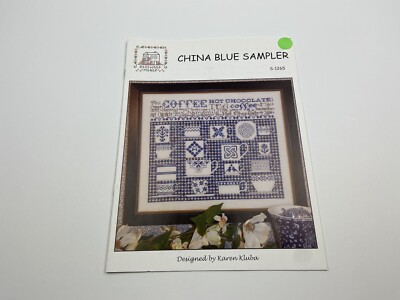 Rosewood Manor China Blue Sampler Counted Cross Stitch Pattern
