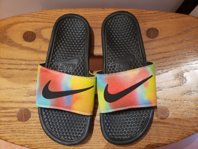 Nike Benassi JDI Tie Dye Mens US 7 Tie Die CK0842-001 Rainbow