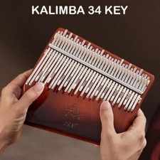 Professional Kalimba 34 Key Thumb Piano Veneer Beech Wood 34 Key Finger Piano