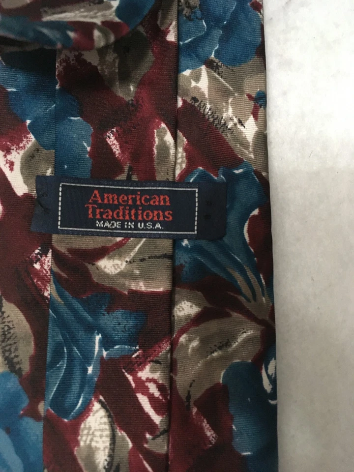 floral  Mens Tie Necktie American traditions Classic Length - Image 2 of 3