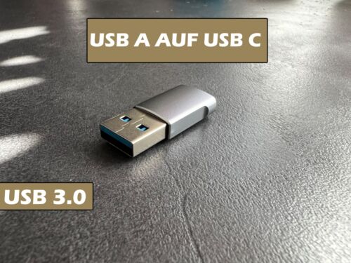 3.0 USB Adapter Stecker Aluminium USB-C Konverter USB A auf USB C Buchse - Bild 2 von 3