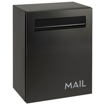 OPEN BOX - Modern Dark Stainless Locking Mailbox - 15.75''H x 11.75''W x 7.5''D