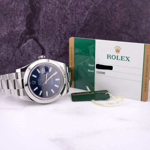 Rolex 41mm Datejust II Azul Palo Esfera Oyster Acero Inoxidable Reloj Ref 116300 - Imagen 10 de 10