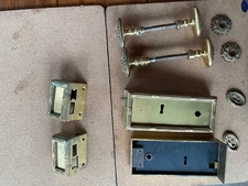 Maison Fontaine (originally thought to be Guerin) antique brass door hardware 