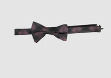 $50 Ryan Seacrest Distinction Mens Pink Adjustable Plaid Silk Pre Tie Bow Tie