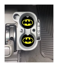 BATMAN LOGO  CUSTOM RUBBER CAR COASTERS SET (2)
