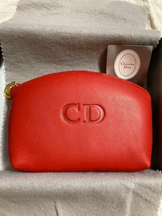 Authentique pochette Christian Dior vintage logo CD rouge deadstock pas utilisé