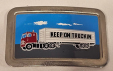 Keep On Truckin Truck Driver Belt Buckle Metal
