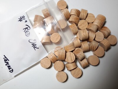Red Oak Tapered Wood Plugs, 1/4, 3/8, 1/2, 3/4'' diameters