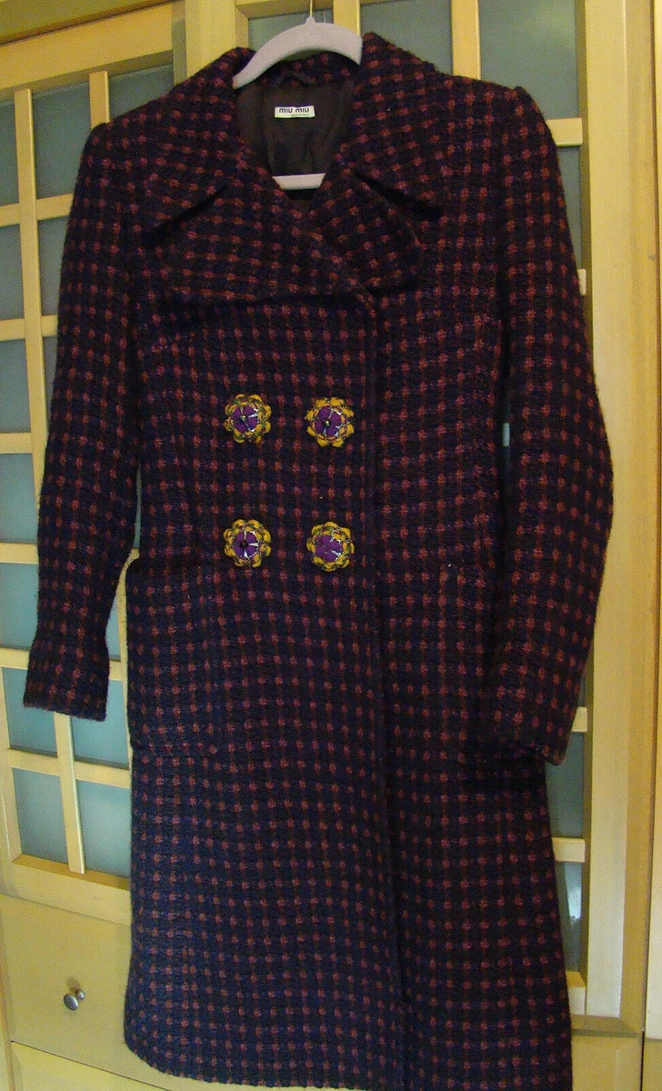 Miu miu wool coat sales
