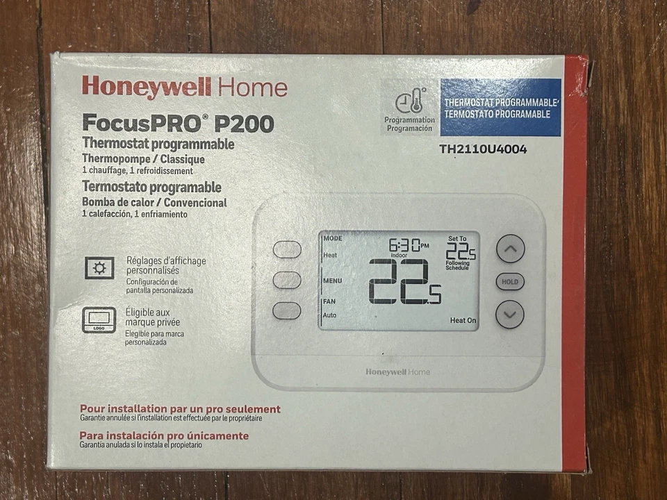 NEW Honeywell Home TH2110U4004 FocusPRO P200 1H/1C Programmable Thermostat - Image 2 of 4