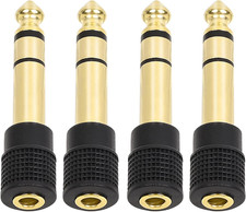 Aqdocvf 4-Pack 3.5Mm to 1/4" Adapter, Upgrade Headphone Jack Adapter, 1/4" to 3.