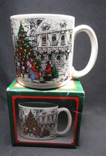 Tannenbaum Mug - Creative Concepts 1990 - With Box - Tree/Carolers/Homes