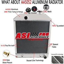 For Ford 4500 5000 5100 5200 5600 6600 345C D8NN8005SB 3-Row Tractor Radiator US