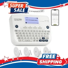 SUPVAN E12 Imprimante sans encre rechargeable Bluetooth Label Maker 4 Rubans