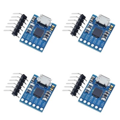 4-Pack CP2102 USB-to-UART Modules, Micro-USB 6-Pin TTL Serial Converters, STC