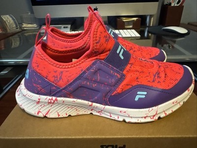 FILA Girls Landbuzzer Speckle Pink/Purple Slip-On Shoes