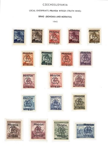 Czechoslovakia WWII (1945) - Soviet Zone Local Post Overprint “Brno”