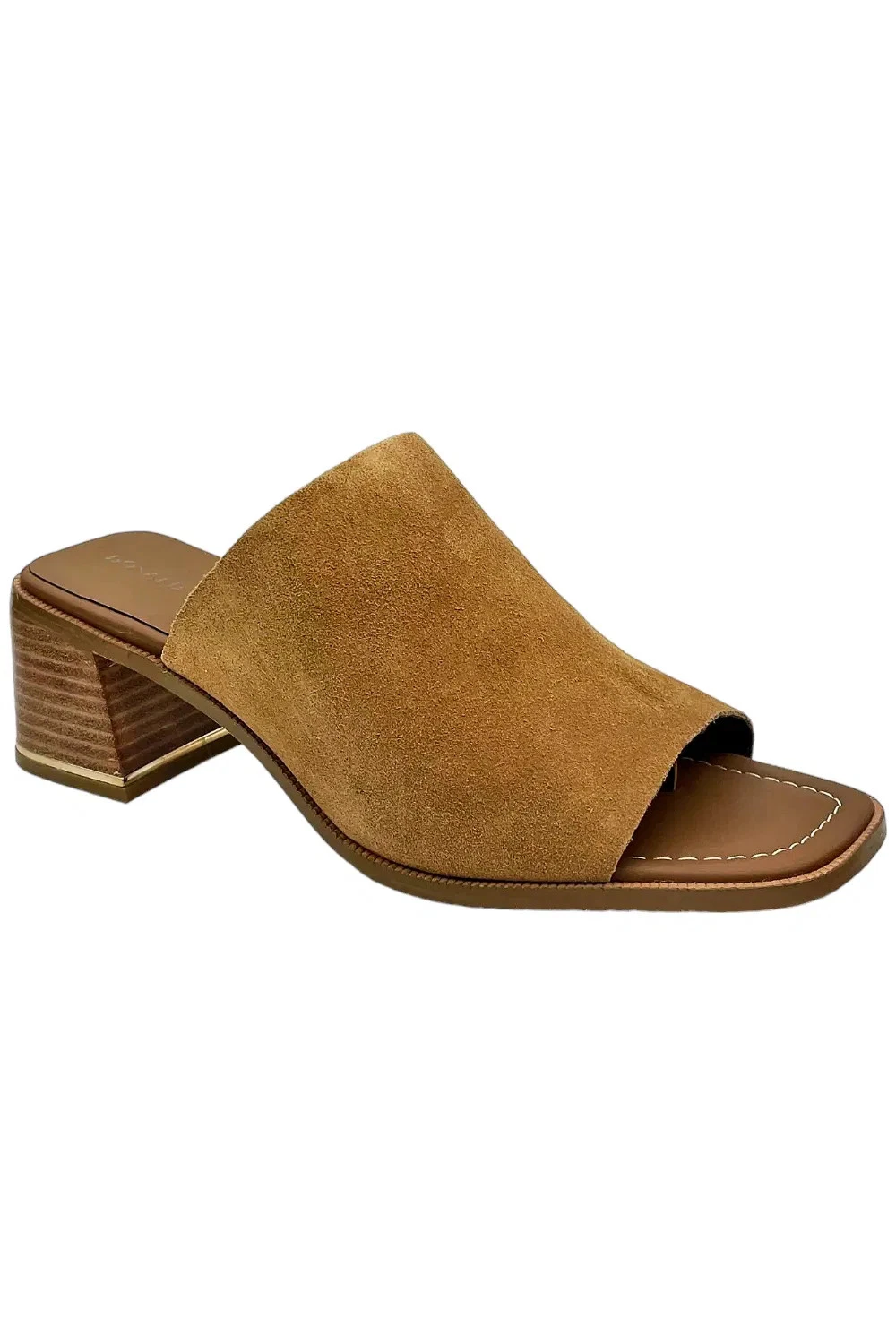 Donald Pliner Women's Calf Suede Slip On Wedge Sandals Saddle