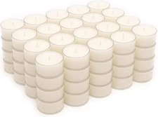 Stonebriar Bulk 24 Pack Unscented Smokeless Long Burning Clear Cup Tea Light Can