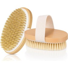Dry Skin Body Brush Bamboo Wet Back Shower Brushes Exfoliating Bathing Brush Nat