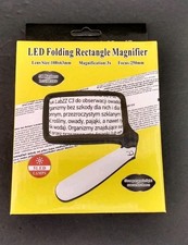Folding Handheld Magnifying Glass w/ Lights, 3X Large Rectangle Reading New