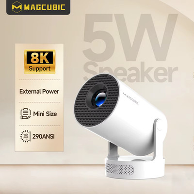 Magcubic HY300 Pro+ 8K Android 14 Tragbarer Projektor 8000 Lumen WiFi 6 BT5.4 Ou