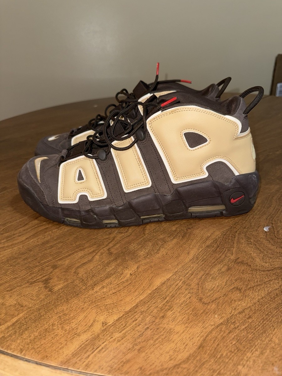 Nike Air More Uptempo Brown Beige Men's Mid Top Sneakers | eBay