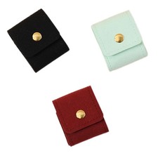 Mini Case with Buckle, Microfiber Leather, Compact Jewelry Box, Storage Bag for