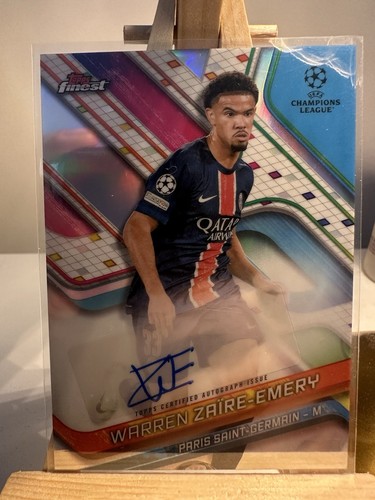 Warren Zaire-Emery Base Auto Topps Finest UEFA 24/25 PSG