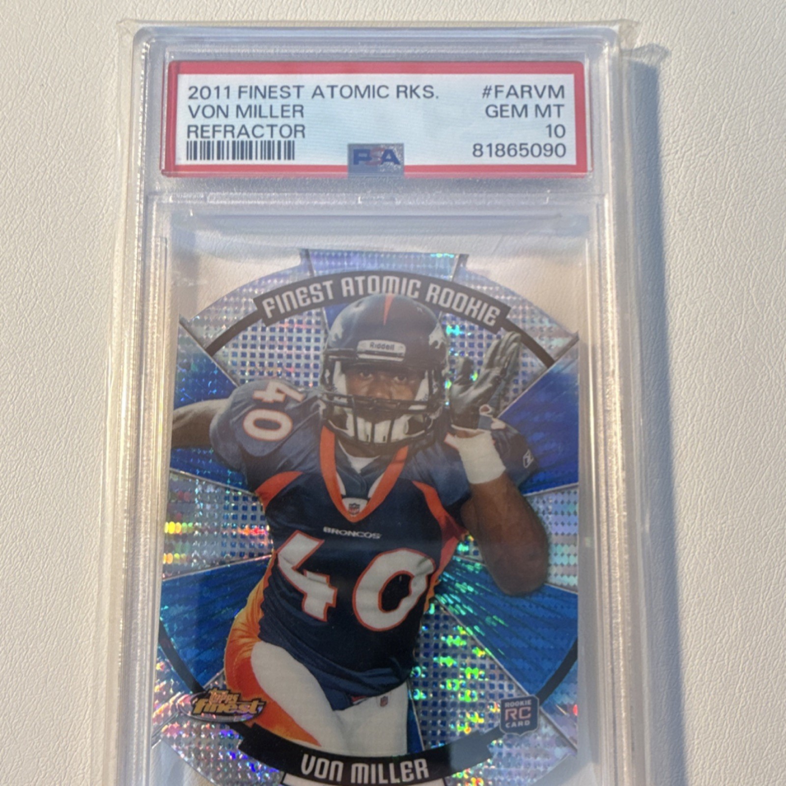 Von Miller Finest Atomic Rookie Refractor #FARVM Base