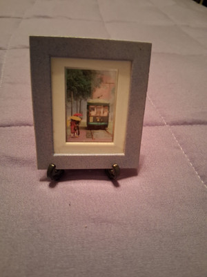 VTG TRACY SMITH ''RAINY DAY ON ST CHARLES AVE IN NEW ORLEANS'' PHOTO PIN W/EASEL 