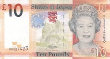 #The States of Jersey 10 Pounds 2010 P-34 VF+ Qn. Elizabeth II