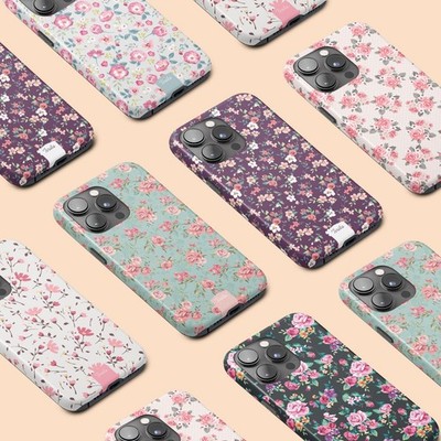 Personalisierte Handyhülle für iPhone 17 16 15 14 13 12 Pro Max Cover Rosa Blumen