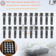 20pcs M14x1.5 Wheel Lug Bolts Nuts Set For Mercedes Benz Ml350 S500 Glk350 S550