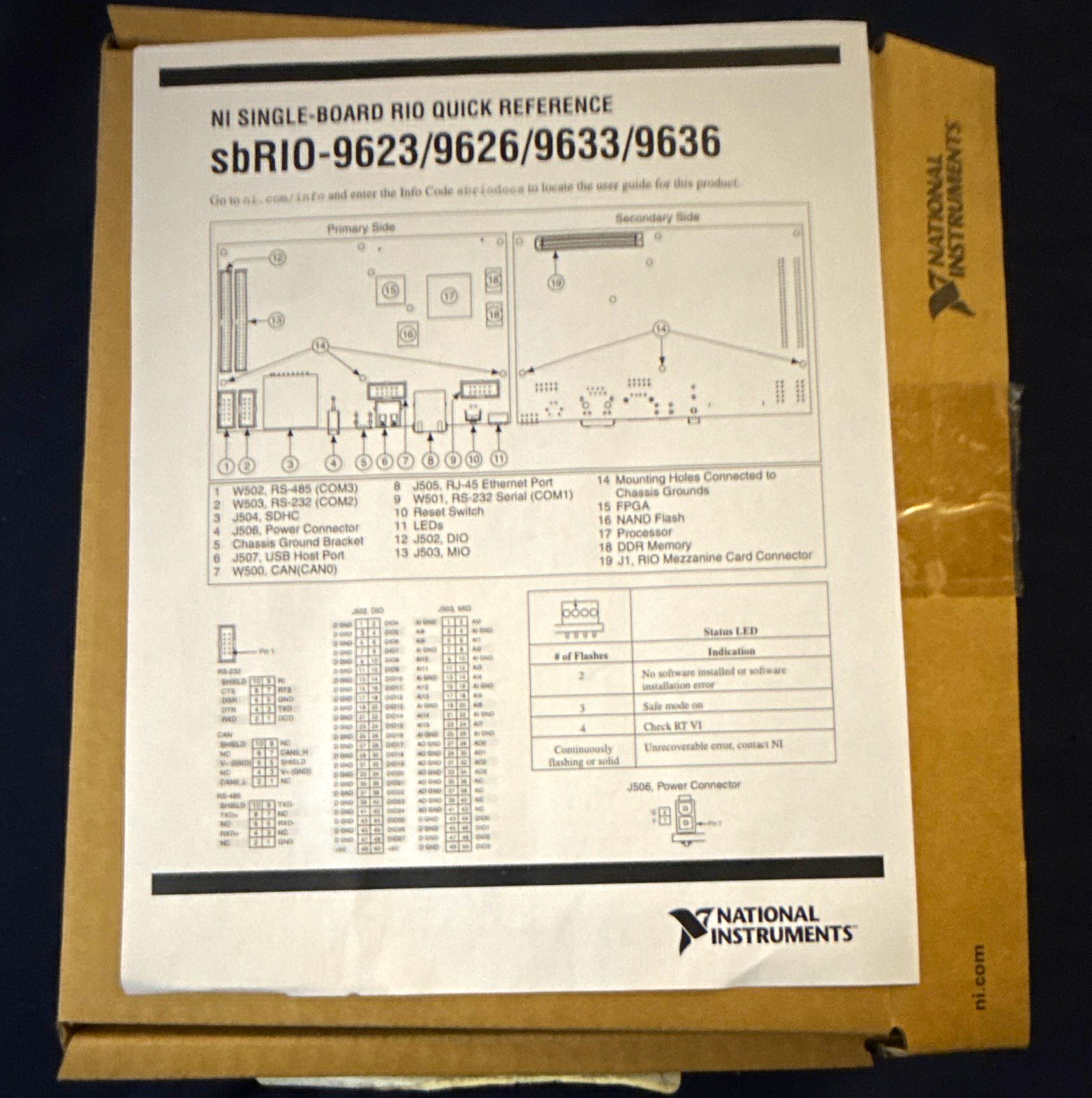 National Instruments NI sbRIO-9636 Single-Board RIO Module, MPN 151866F-12L
