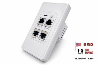 Active  4 Port in-Wall Gigabit PoE Ethernet Extender Switch Plate, IEEE
