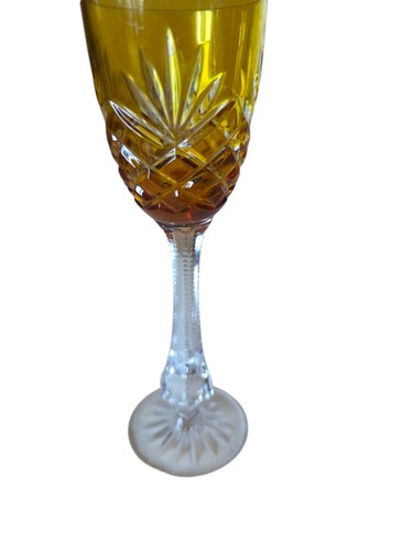 Faberge Odessa Ambe Gold Crystal Wine Glass Stamped on Bottom - 第 3/6 張圖片