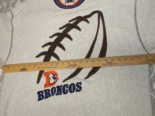 Felpa girocollo calcio ricamata Denver Broncos vintage taglia XXL NFL - Foto 7 di 8