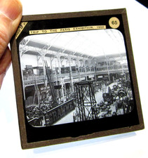 Paris EXPO 1900 Elektro Maschinenhalle Antik Foto Zauberlaterne Dia 1090
