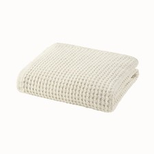 50"x60" Eden Waffle Knit Chenille Throw Blanket Ivory - Madison Park