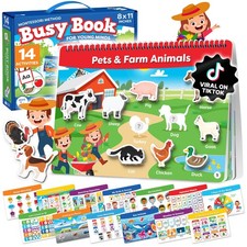 Montessori Busy Book 3-5 - Preassembled Preschool Workbook, Montessori Toys f...