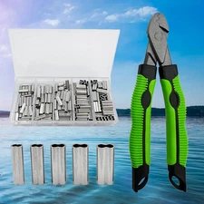Fishing Crimping Pliers Kit with Single/Double Barrel Ferrule Fishing GearTackle