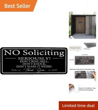No Soliciting Sign for Home/Office, Modern Design 9X4 Inch Acrylic Sign, Self-Ad